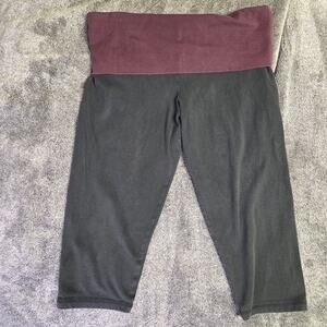 Victorias Secret Foldover Spellout Love Pink Capri Pants Purple And Black Size L